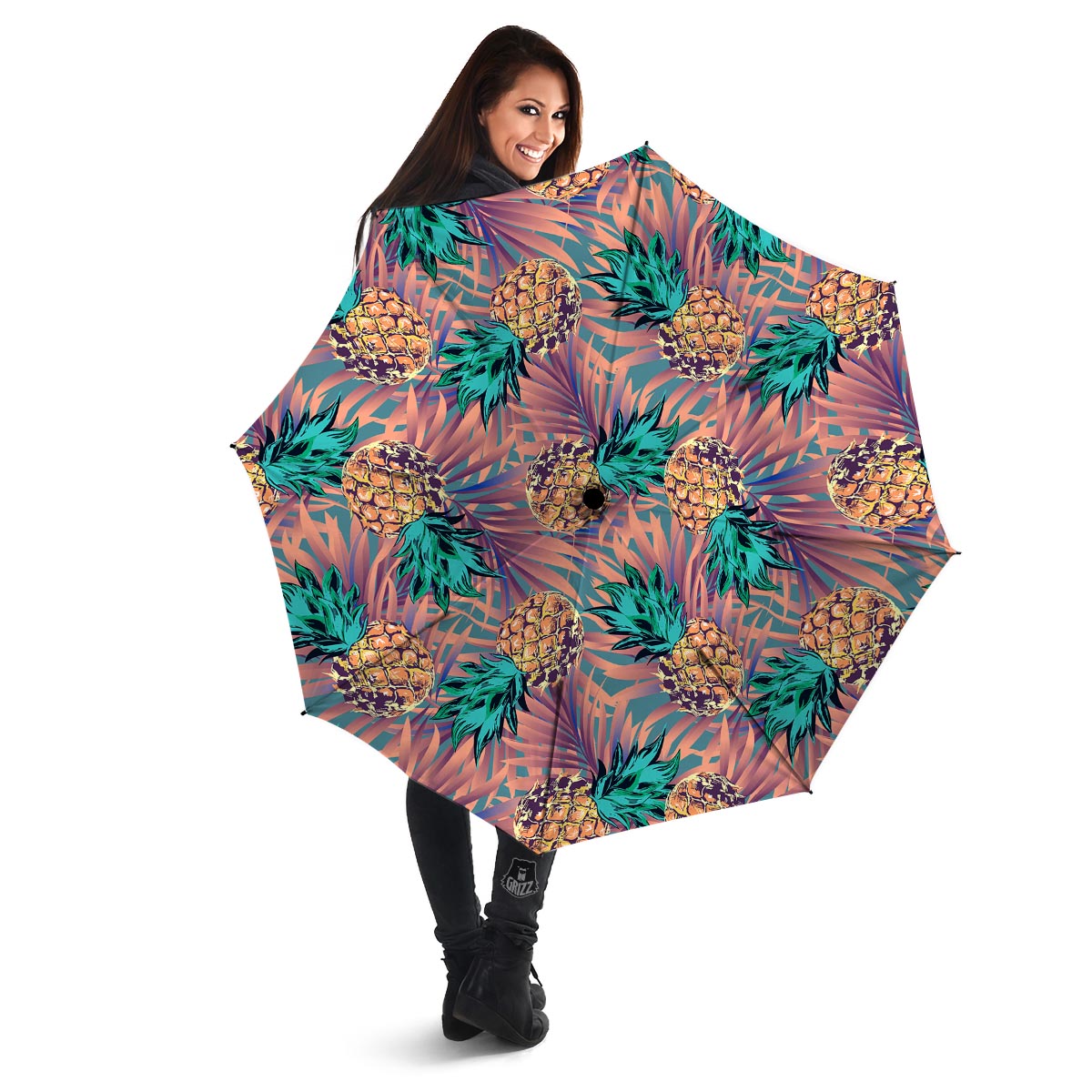 Pineapple Hawaiian Print Umbrella-grizzshop