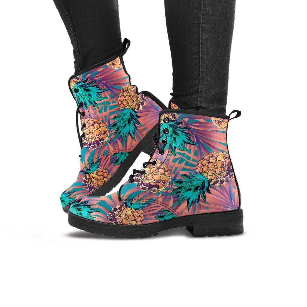 Pineapple Hawaiian Print Women's Boots-grizzshop