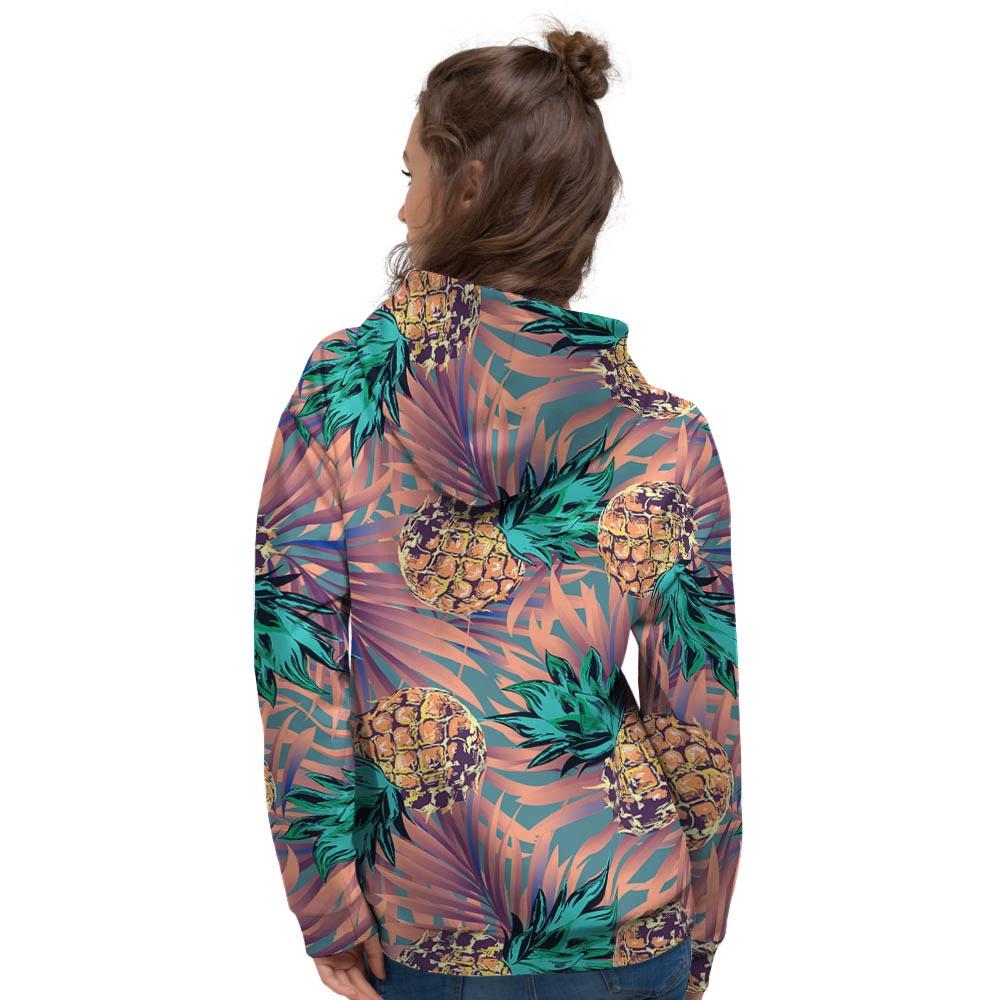 Pineapple Hawaiian Print Women's Hoodie-grizzshop