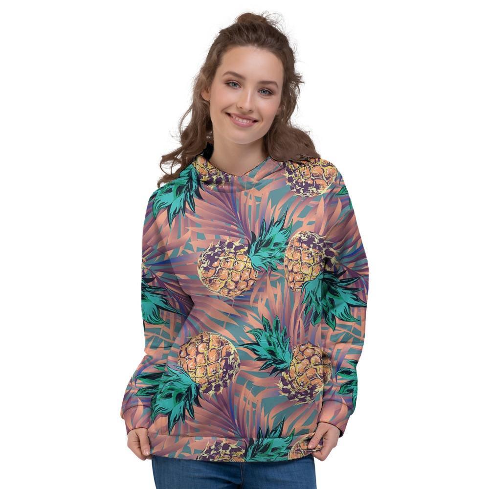 Pineapple Hawaiian Print Women's Hoodie-grizzshop