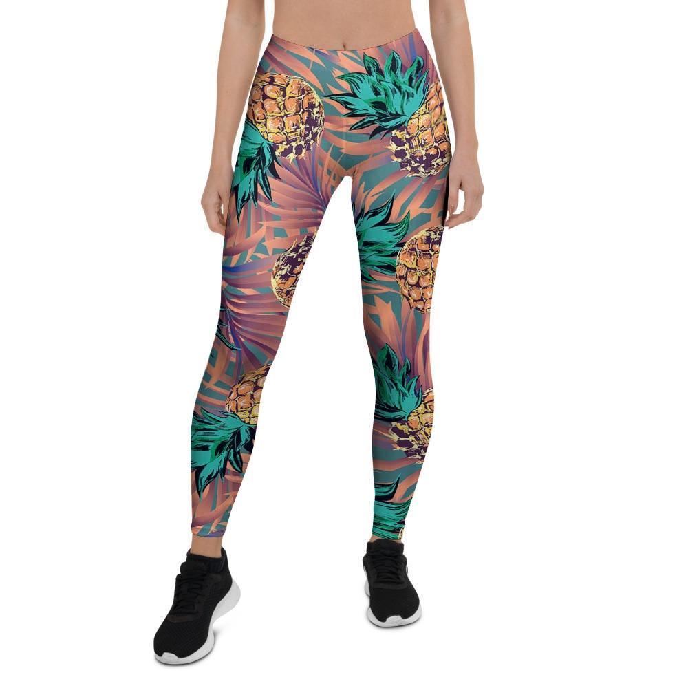 Pineapple Hawaiian Print Women's Leggings-grizzshop