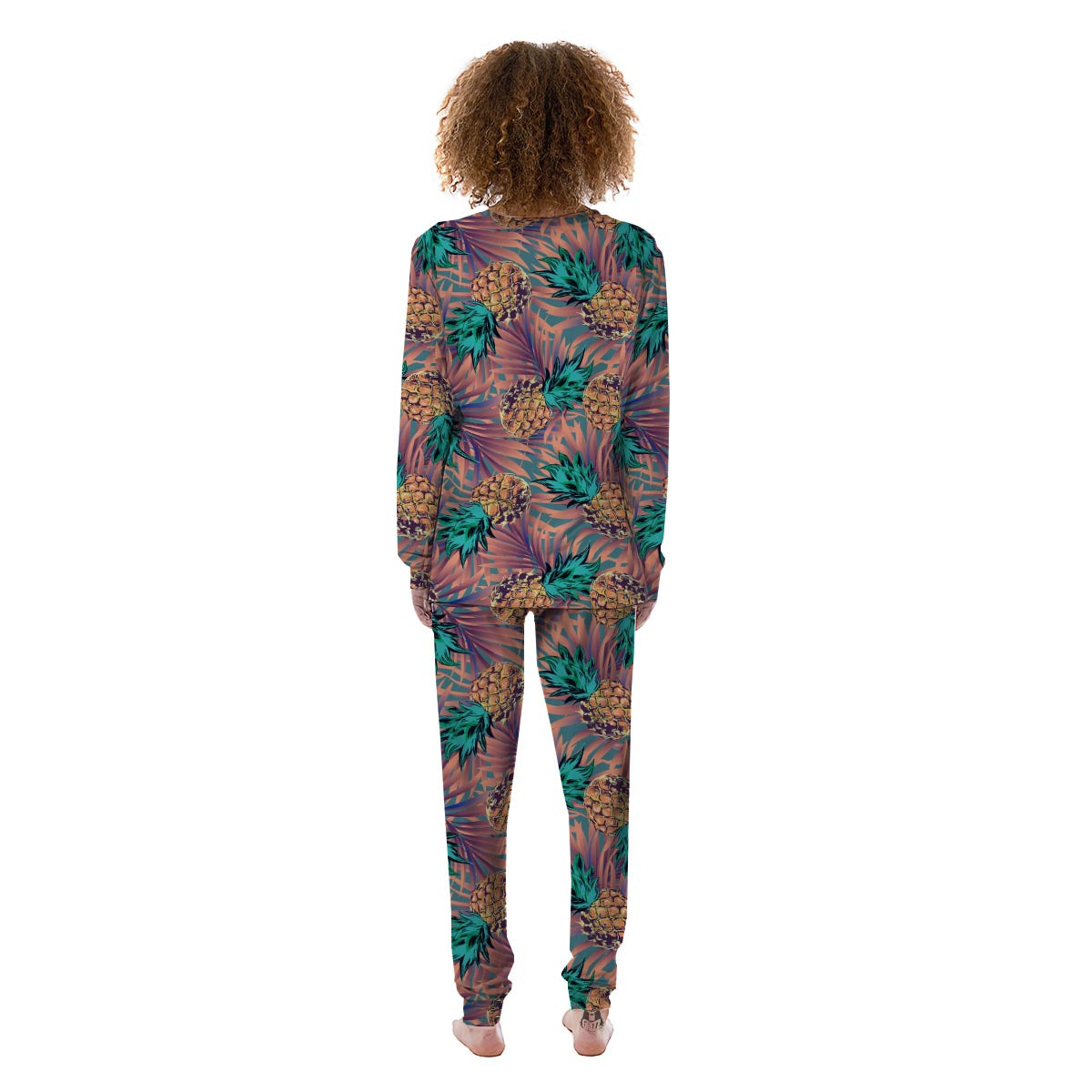 Pineapple Hawaiian Print Women's Pajamas-grizzshop