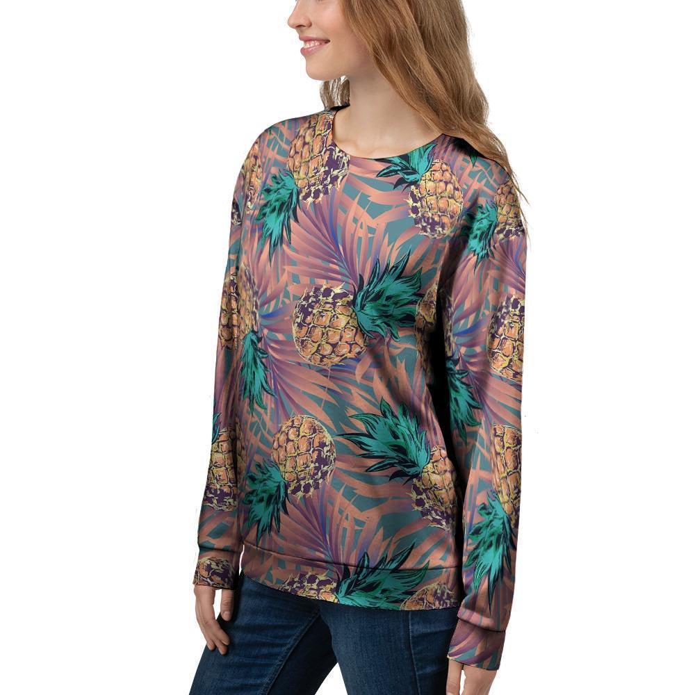 Pineapple Hawaiian Print Women's Sweatshirt-grizzshop