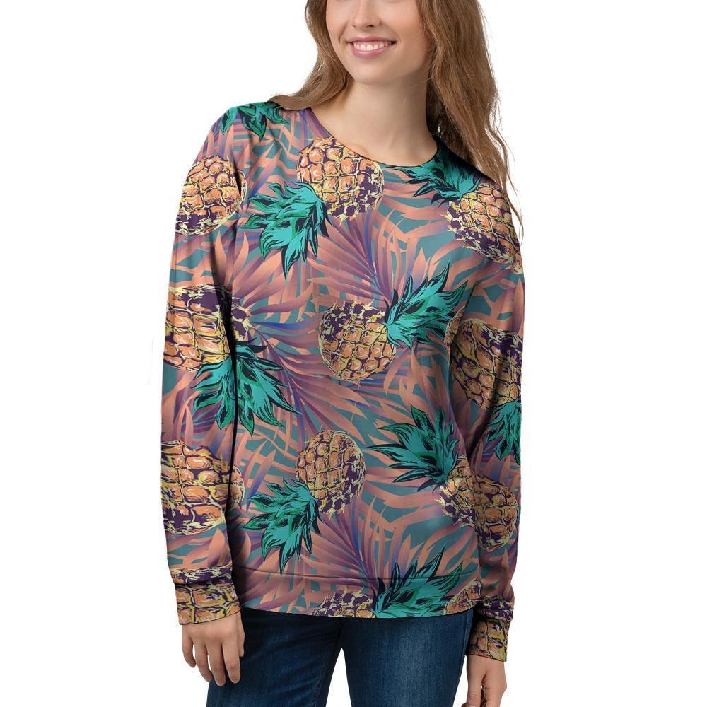 Pineapple Hawaiian Print Women's Sweatshirt-grizzshop