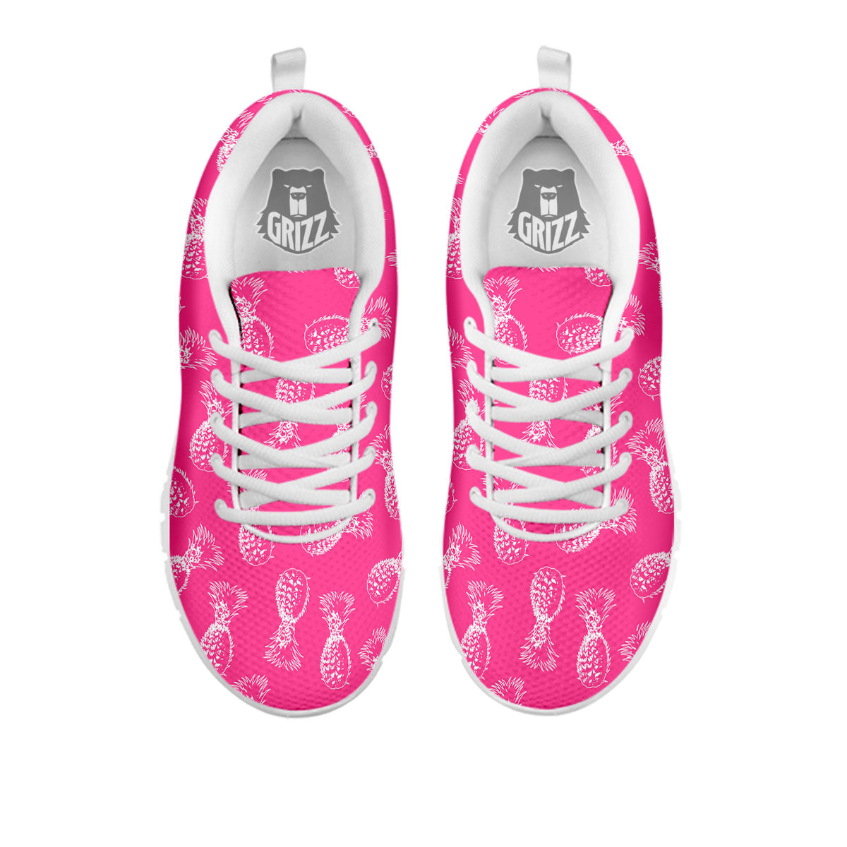 Pineapple Hot Pink Print Pattern White Sneaker-grizzshop
