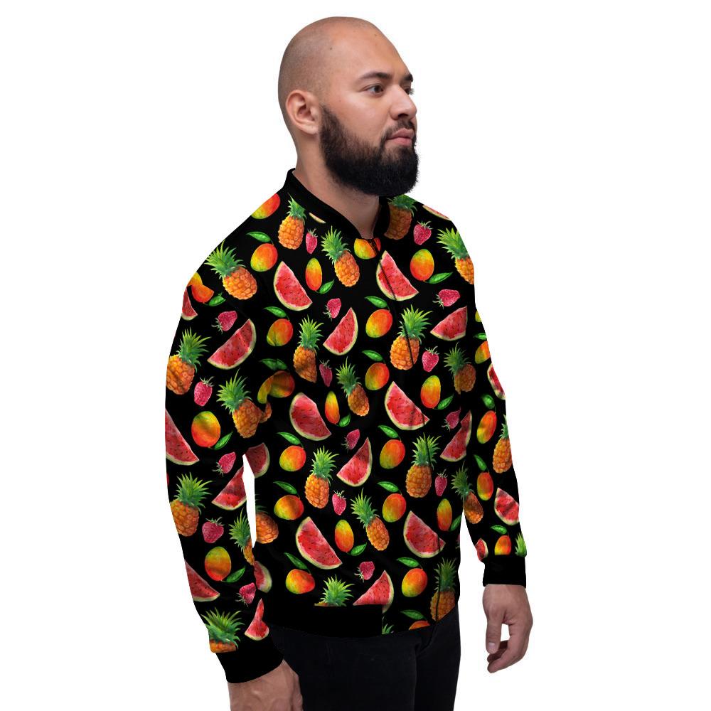 Pineapple Mix Fruit Print Pattern Men's Bomber Jacket-grizzshop