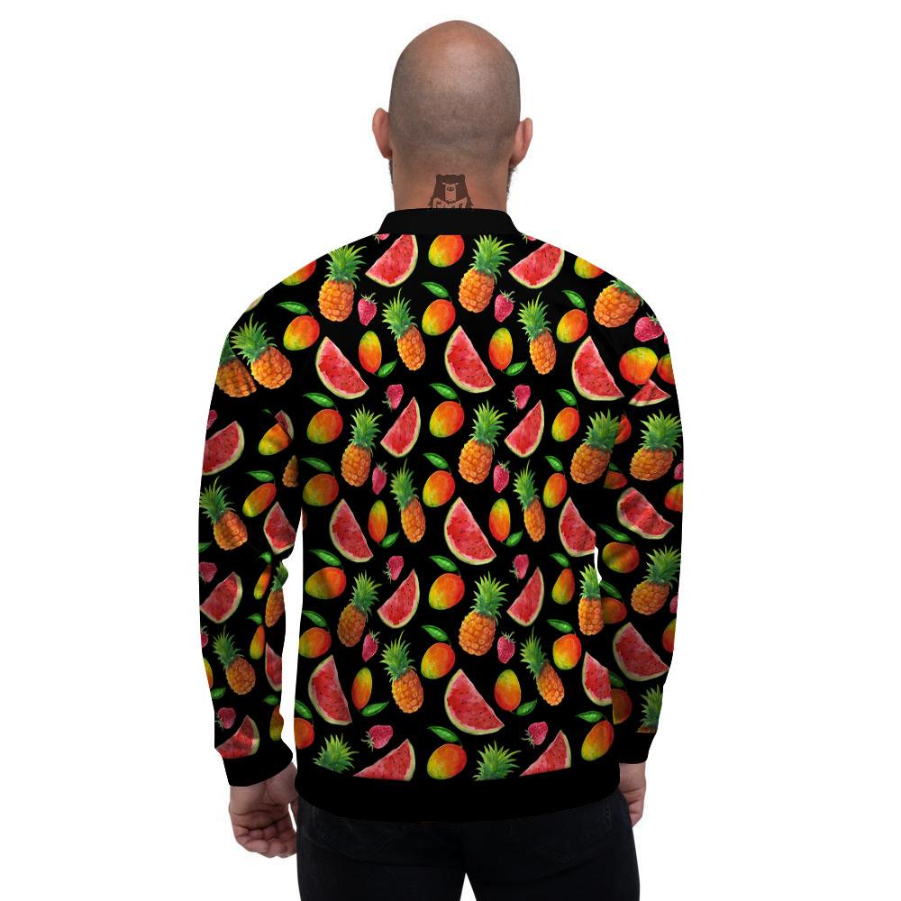 Pineapple Mix Fruit Print Pattern Men's Bomber Jacket-grizzshop