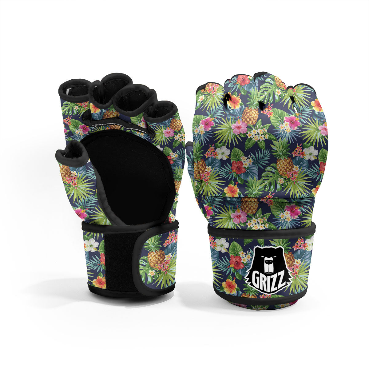 Pineapple Palm Leaf Print Pattern MMA Gloves-grizzshop