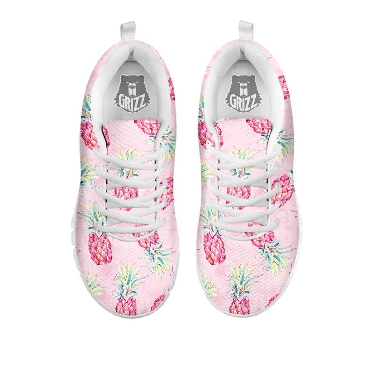 Pineapple Pastel Pink Print Pattern White Sneaker-grizzshop
