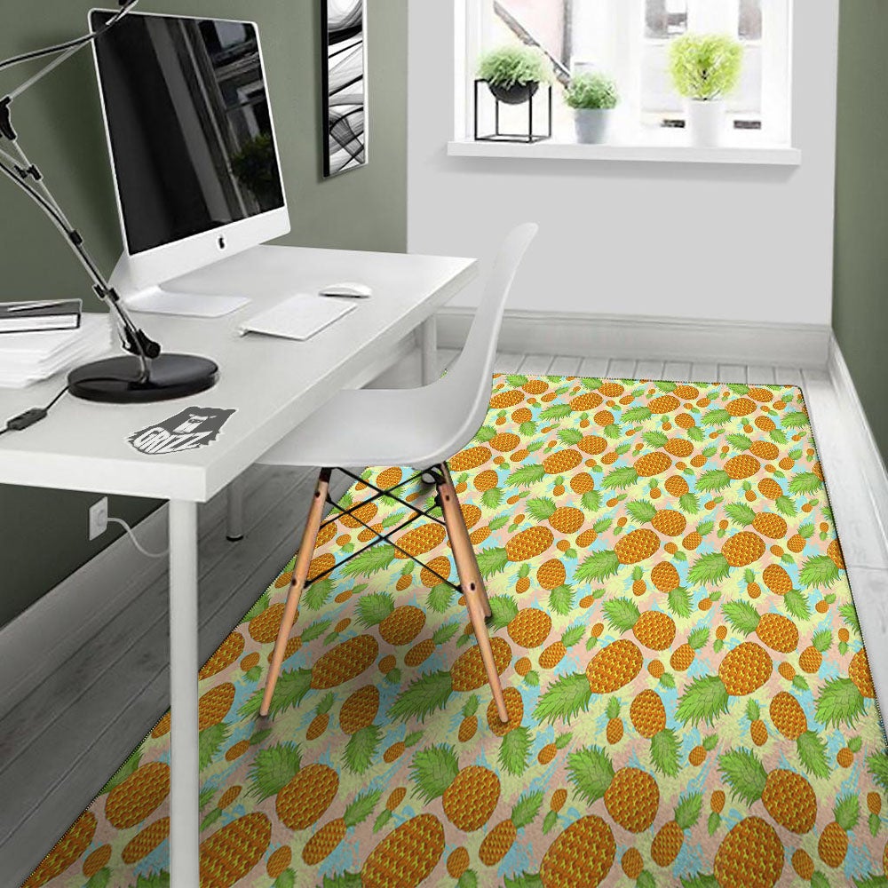 Pineapple Pastel Yellow Print Pattern Floor Mat-grizzshop