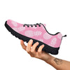 Pineapple Pink Print Pattern Black Sneaker-grizzshop