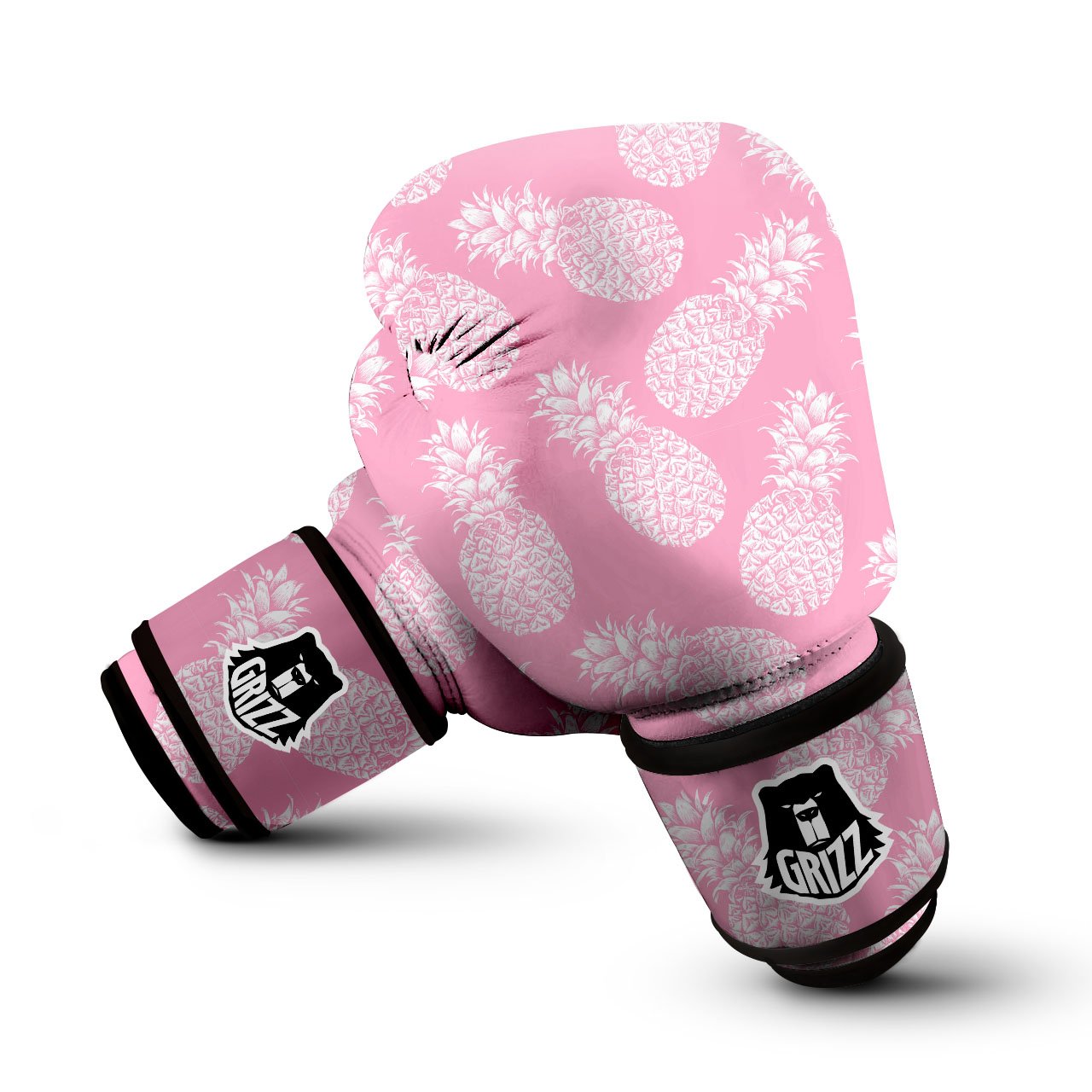 Pineapple Pink Print Pattern Boxing Gloves-grizzshop