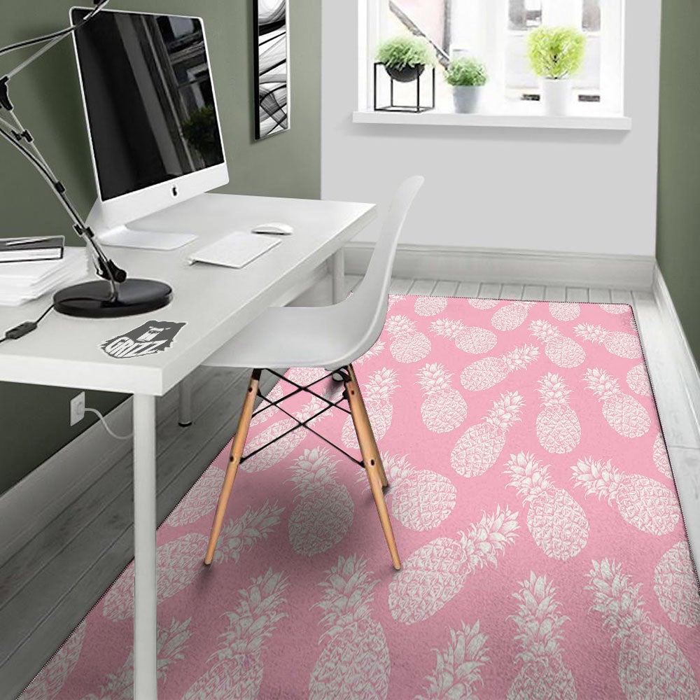 Pineapple Pink Print Pattern Floor Mat-grizzshop