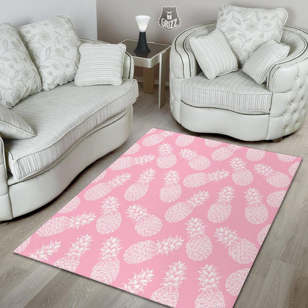 Pineapple Pink Print Pattern Floor Mat-grizzshop