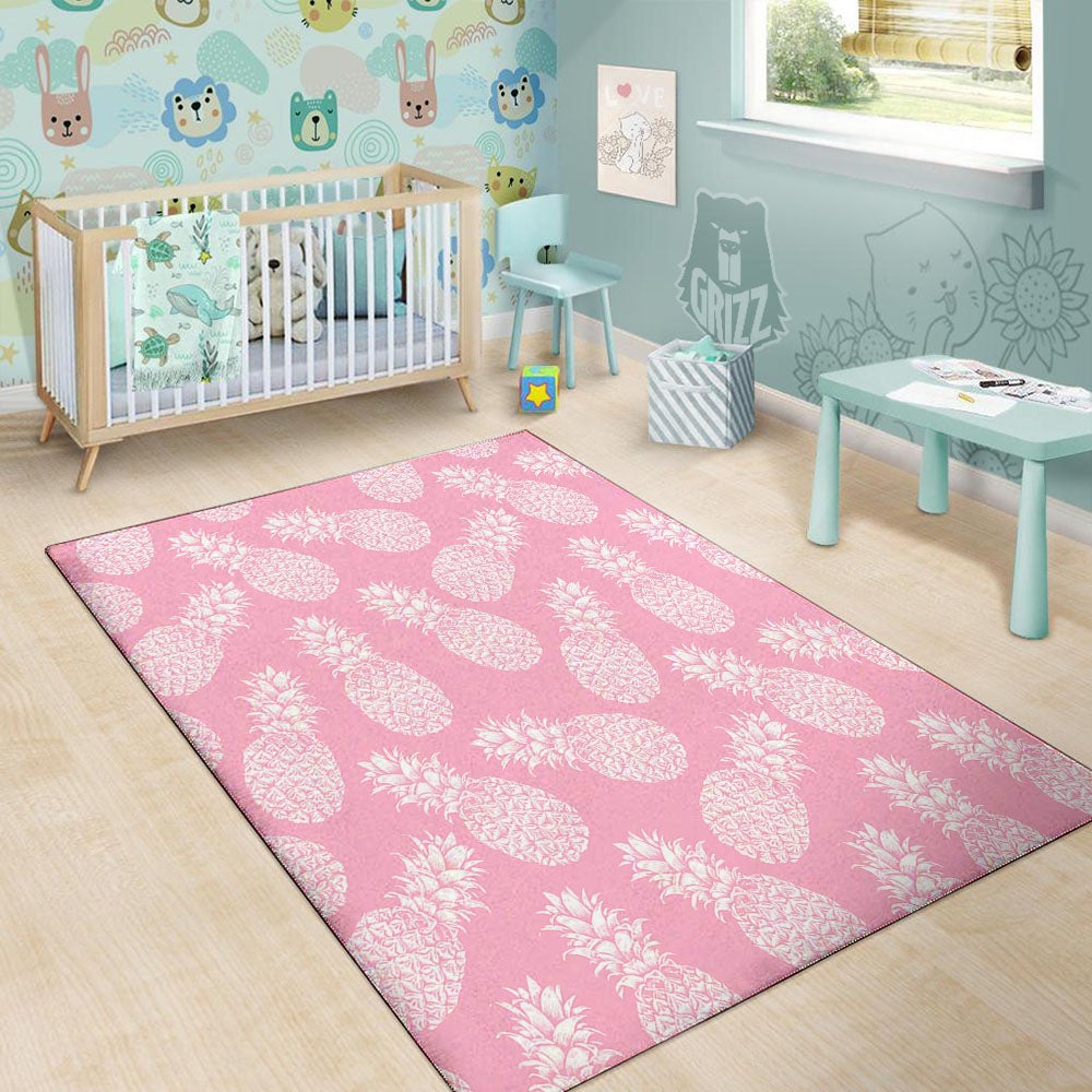 Pineapple Pink Print Pattern Floor Mat-grizzshop