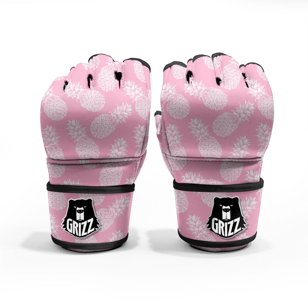Pineapple Pink Print Pattern MMA Gloves-grizzshop