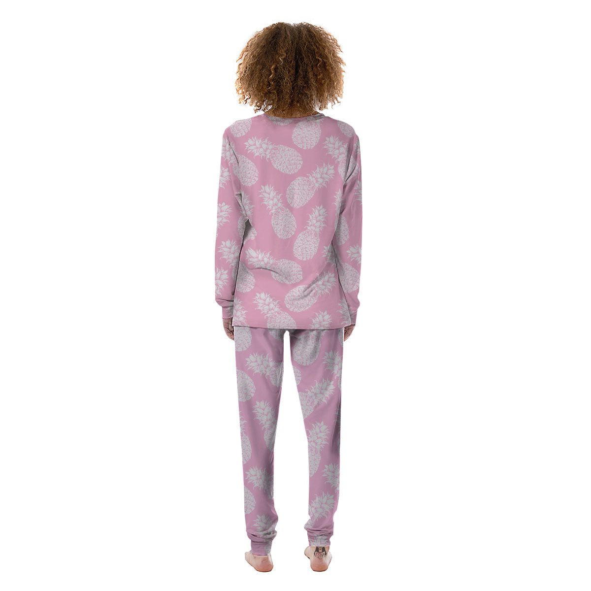 Pineapple Pink Print Pattern Women's Pajamas-grizzshop