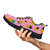 Pineapple Pixel Print Pattern Black Sneaker-grizzshop