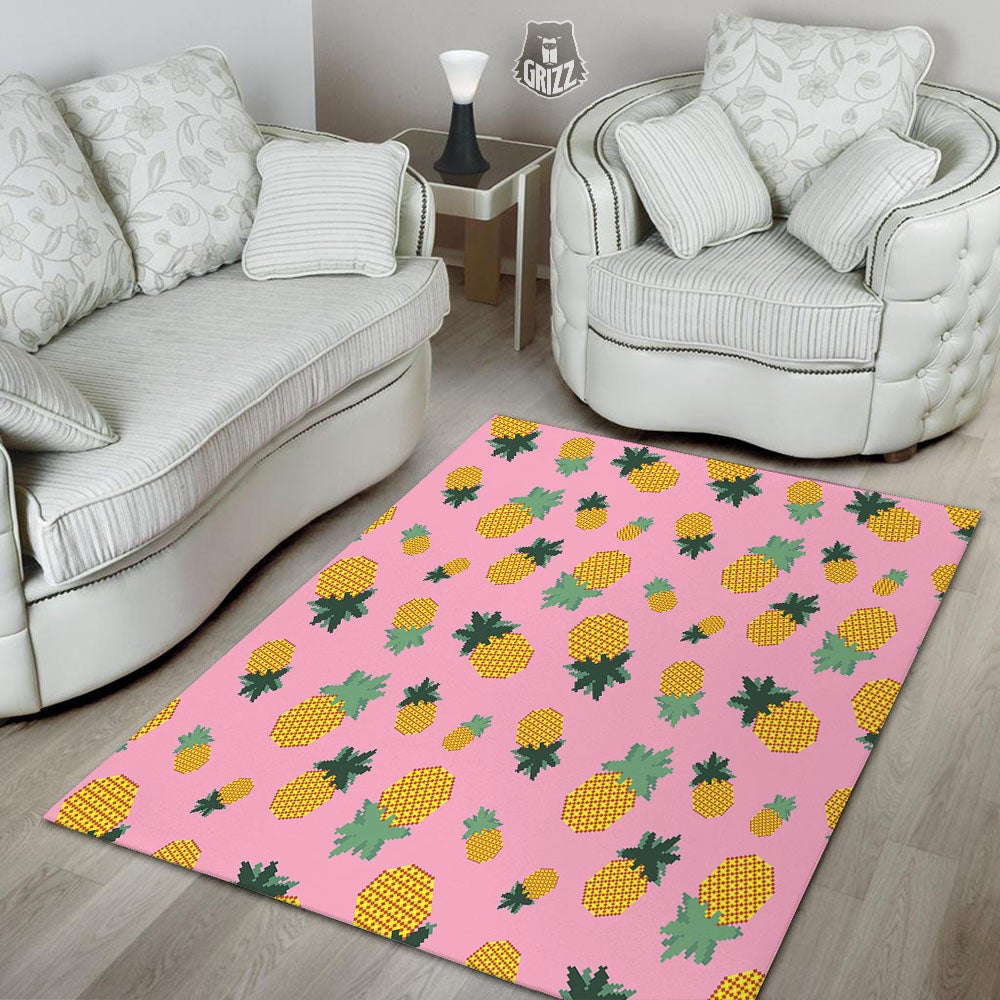 Pineapple Pixel Print Pattern Floor Mat-grizzshop