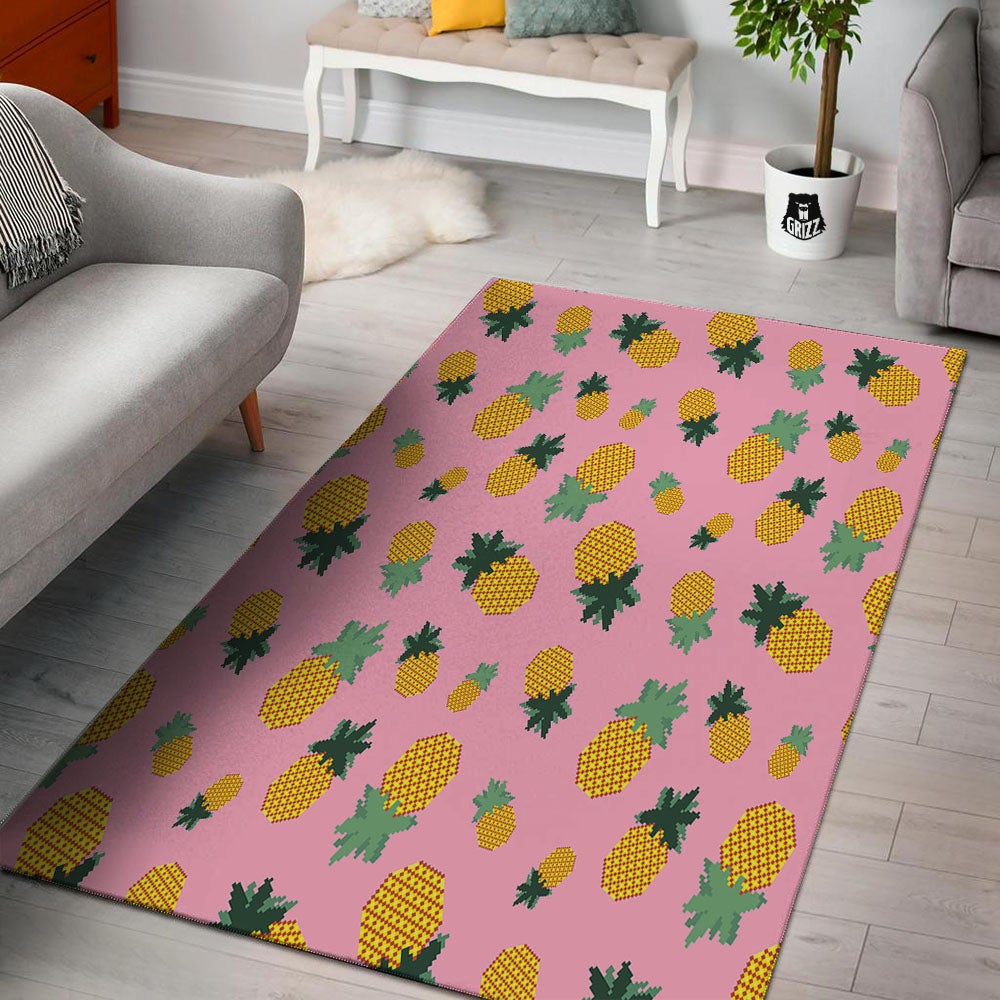 Pineapple Pixel Print Pattern Floor Mat-grizzshop
