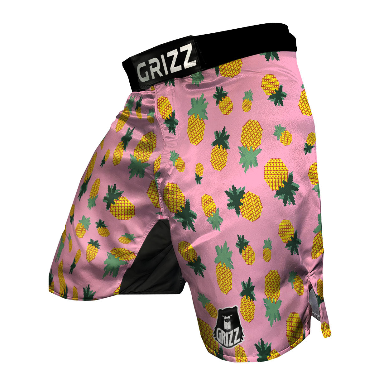 Pineapple Pixel Print Pattern MMA Shorts-grizzshop