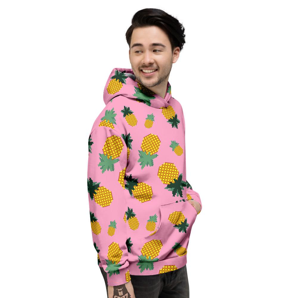 Pineapple Pixel Print Pattern Men's Hoodie-grizzshop
