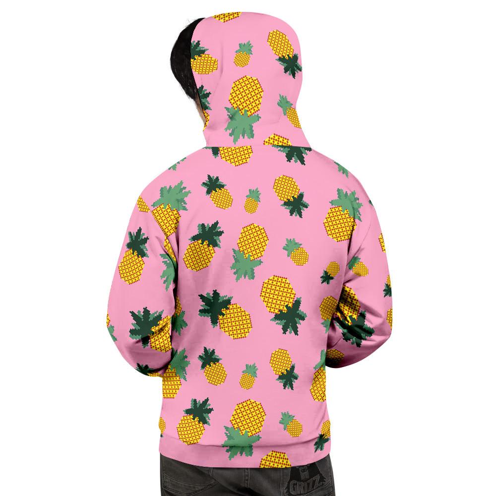 Pineapple Pixel Print Pattern Men's Hoodie-grizzshop