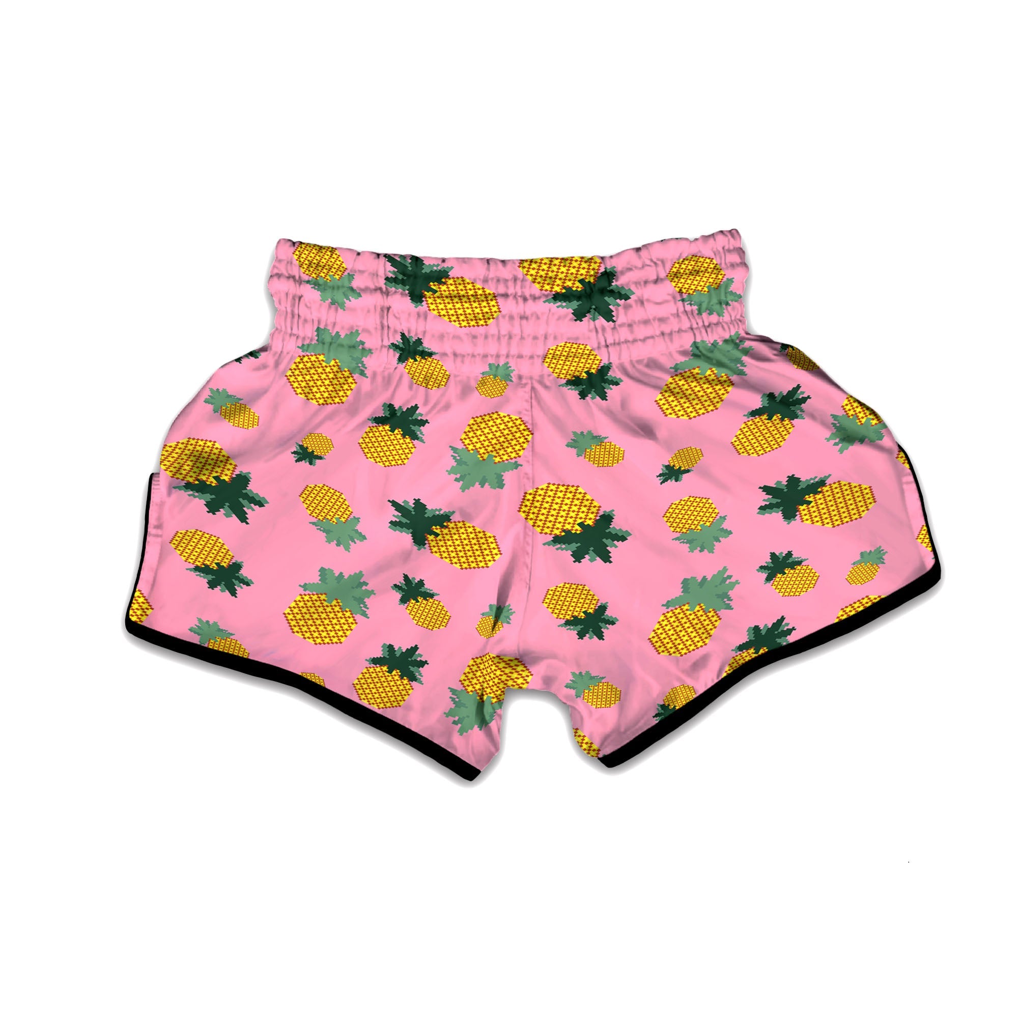 Pineapple Pixel Print Pattern Muay Thai Boxing Shorts-grizzshop