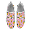 Pineapple Pixel Print Pattern White Athletic Shoes-grizzshop