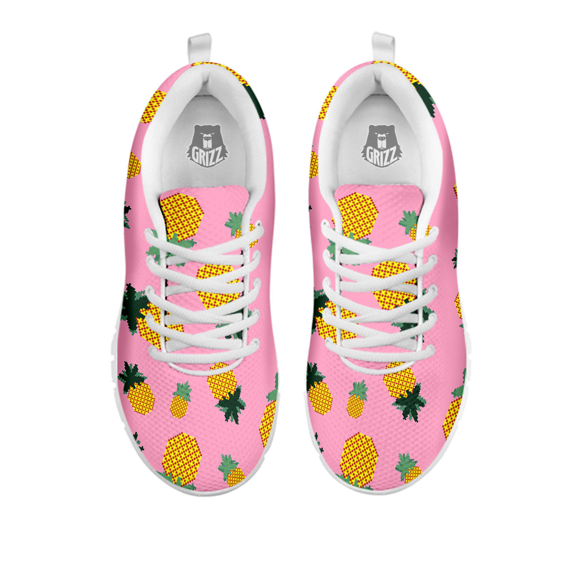 Pineapple Pixel Print Pattern White Sneaker-grizzshop