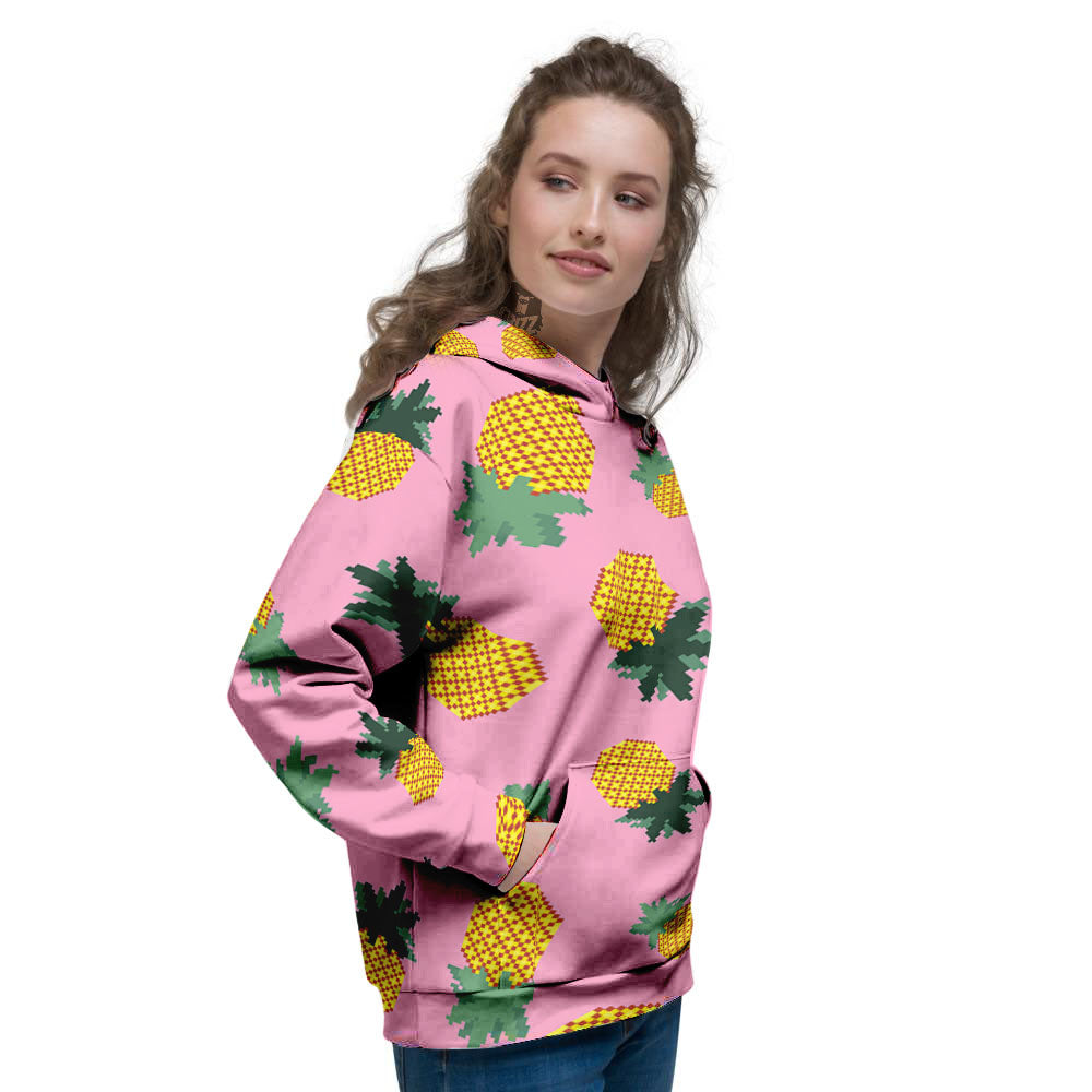 Pineapple Pixel Print Pattern Women's Hoodie-grizzshop