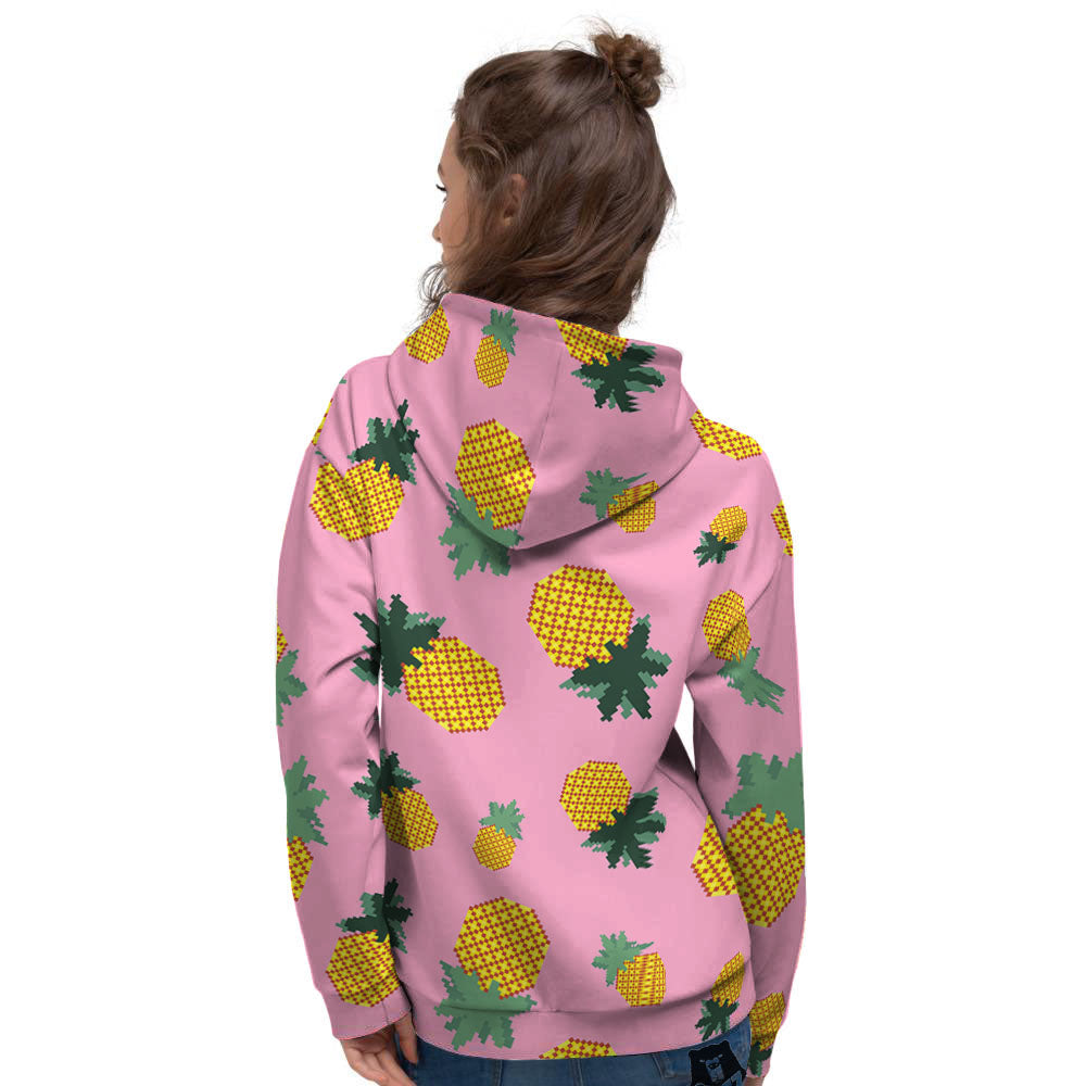 Pineapple Pixel Print Pattern Women's Hoodie-grizzshop