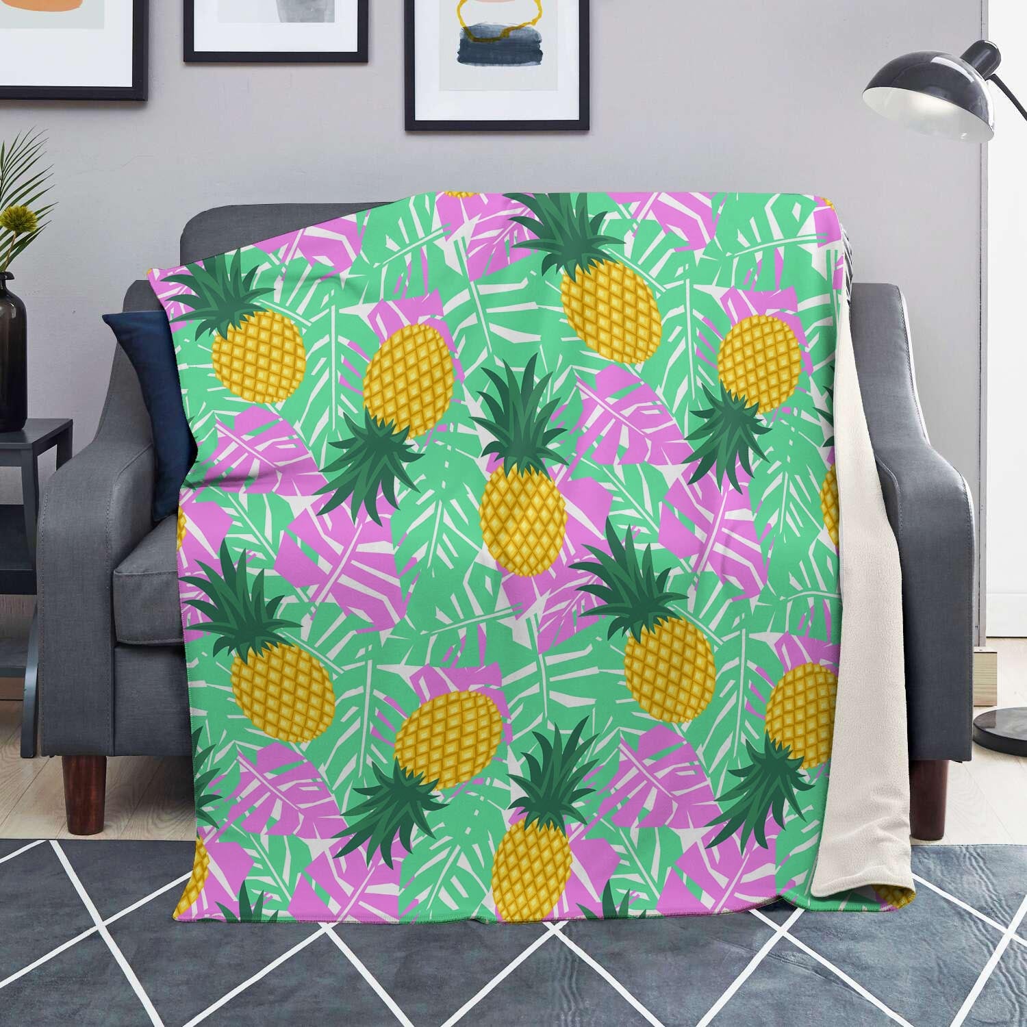 Pineapple Print Blanket-grizzshop