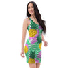 Pineapple Print Bodycon Dress-grizzshop