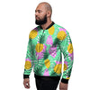 Pineapple Print Men's Bomber Jacket-grizzshop