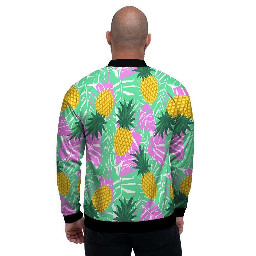 Pineapple Print Men's Bomber Jacket-grizzshop