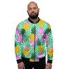 Pineapple Print Men's Bomber Jacket-grizzshop