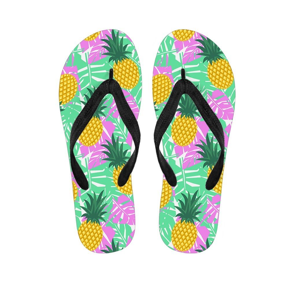 Pineapple Print Men's Flip Flops-grizzshop