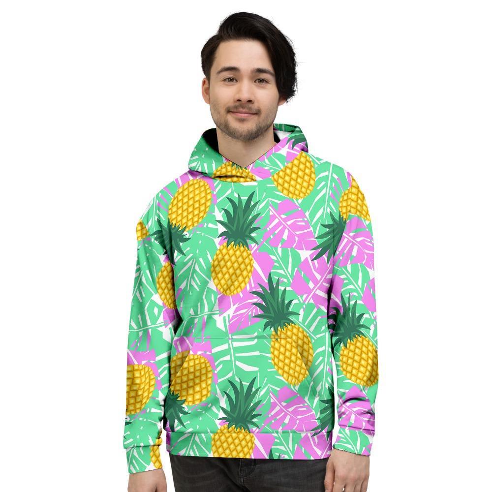 Pineapple Print Men's Hoodie-grizzshop