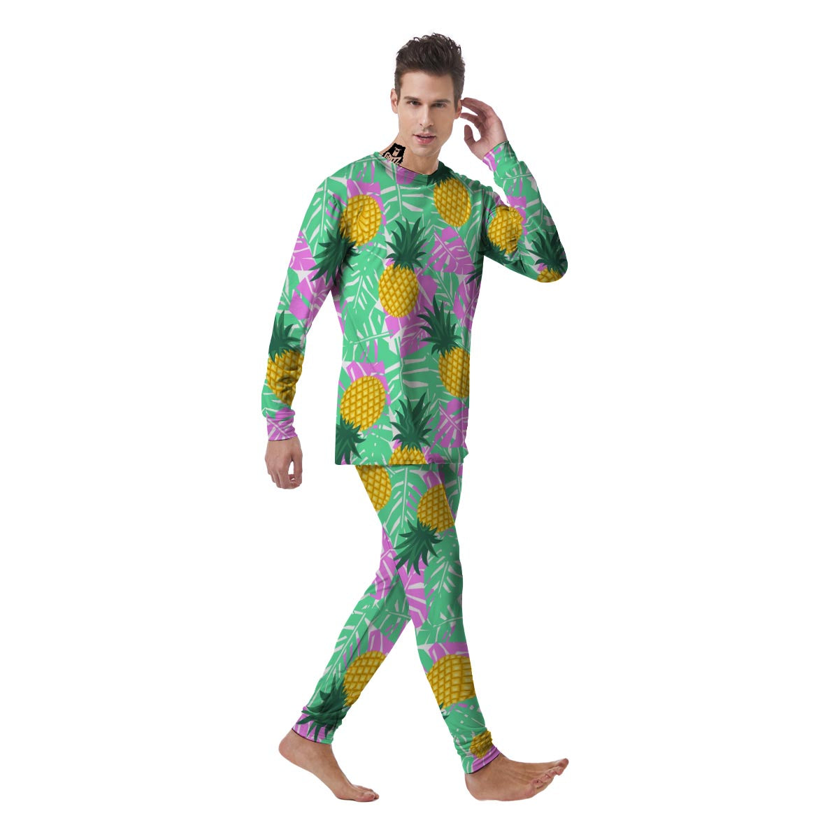 Pineapple Print Men's Pajamas-grizzshop