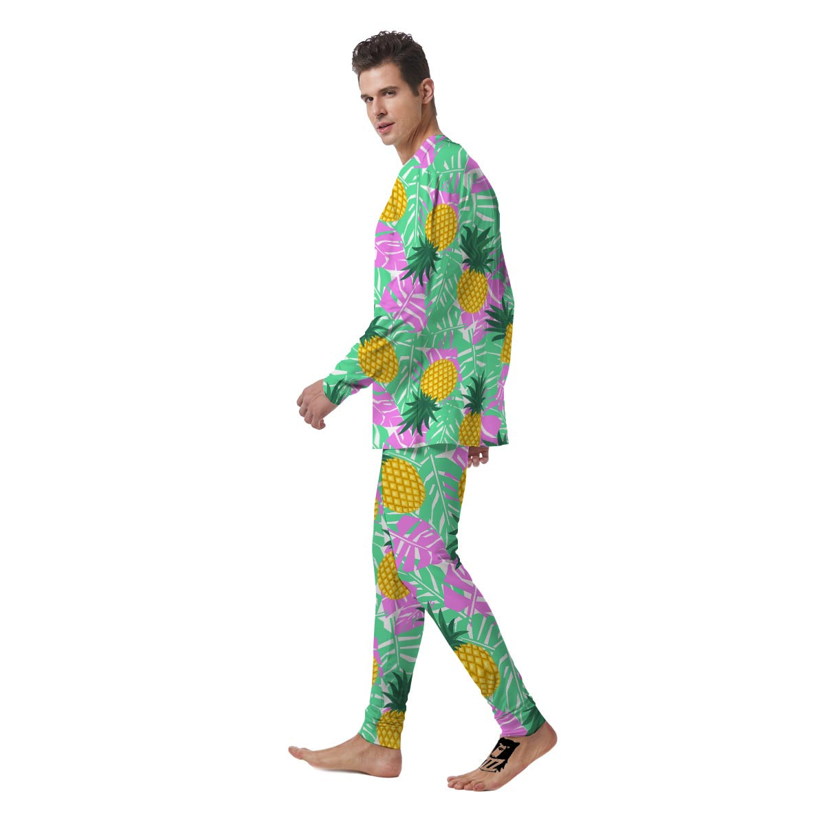 Pineapple Print Men's Pajamas-grizzshop