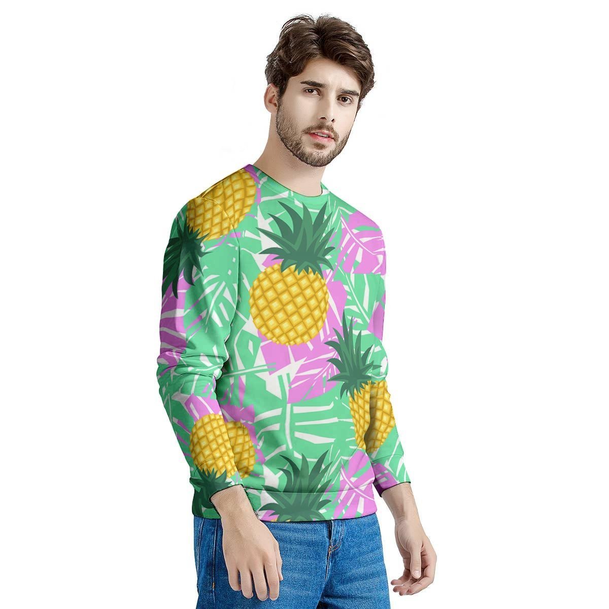 Pineapple Print Men's Sweatshirt-grizzshop