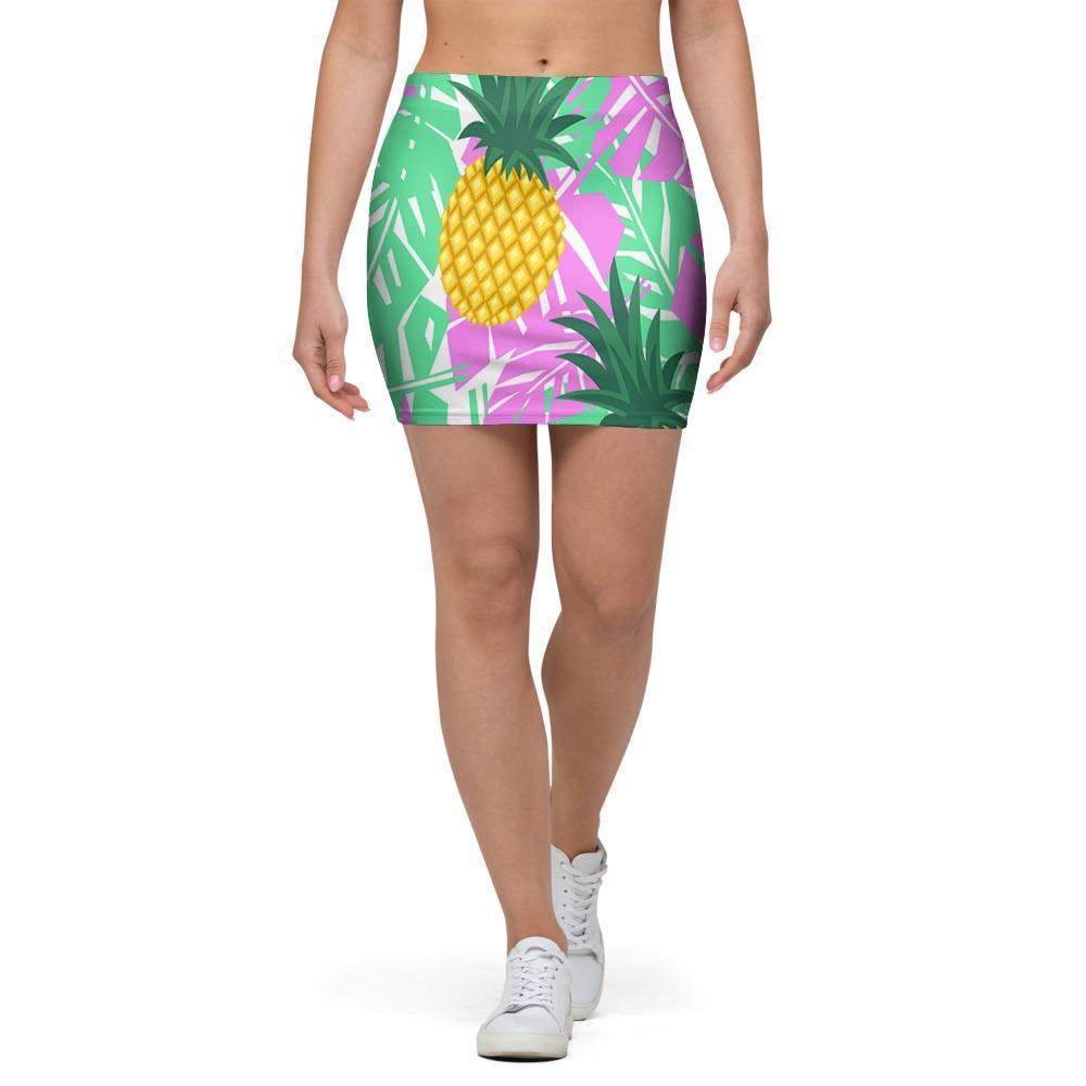 Pineapple Print Mini Skirt-grizzshop