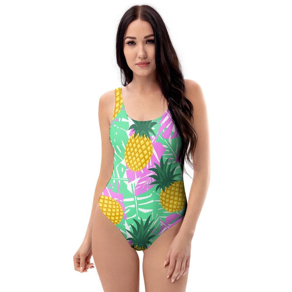 Pineapple Print One Piece Swimsuite-grizzshop