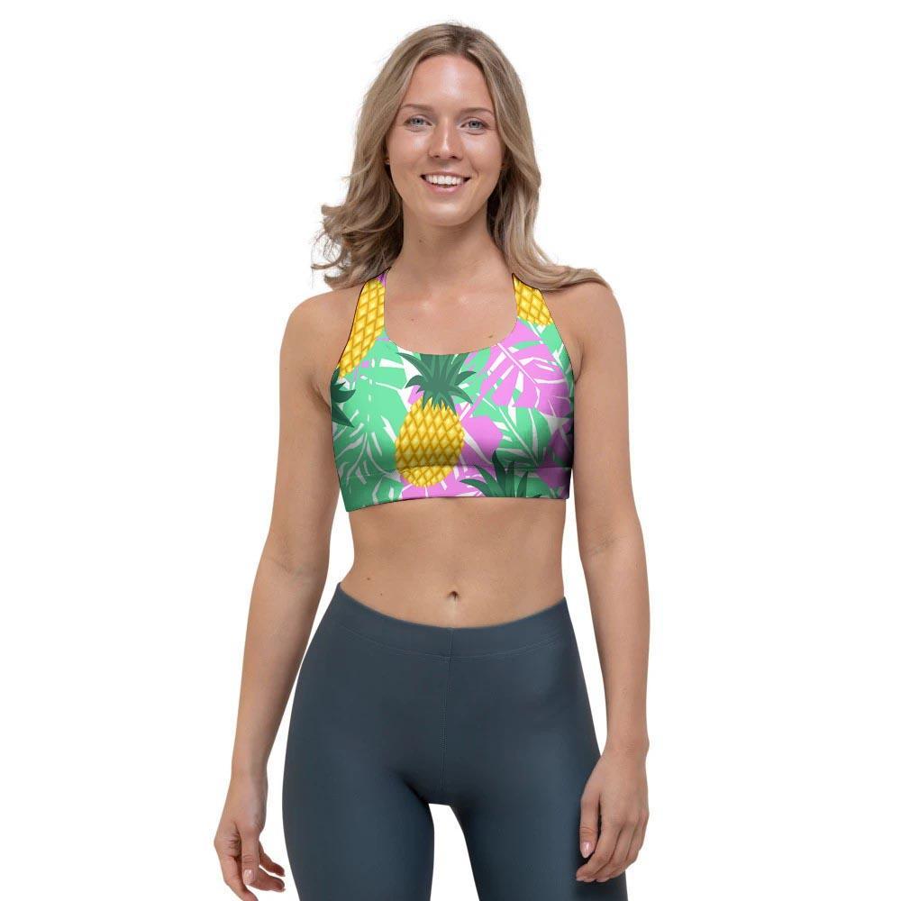 Pineapple Print Sports Bra-grizzshop