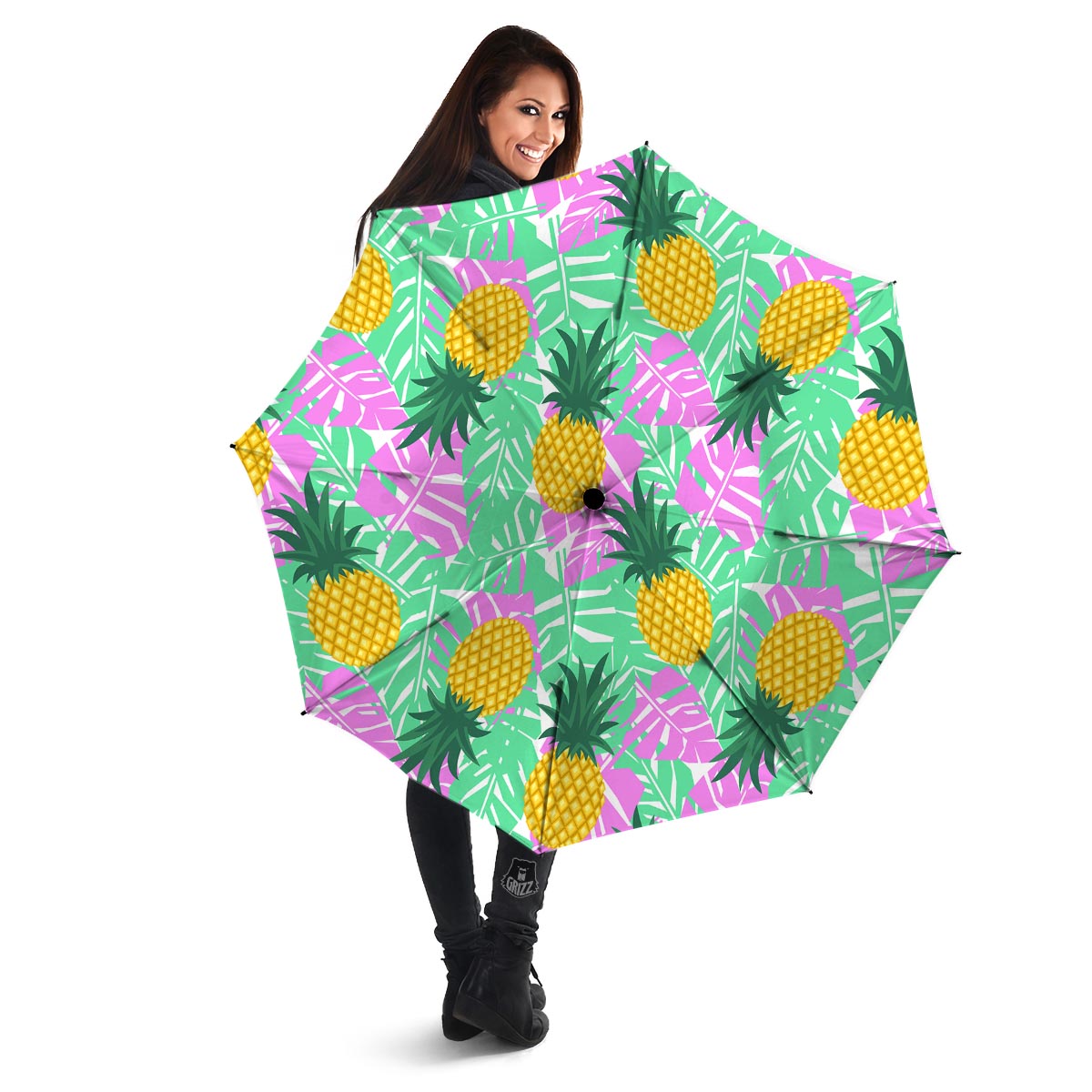 Pineapple Print Umbrella-grizzshop