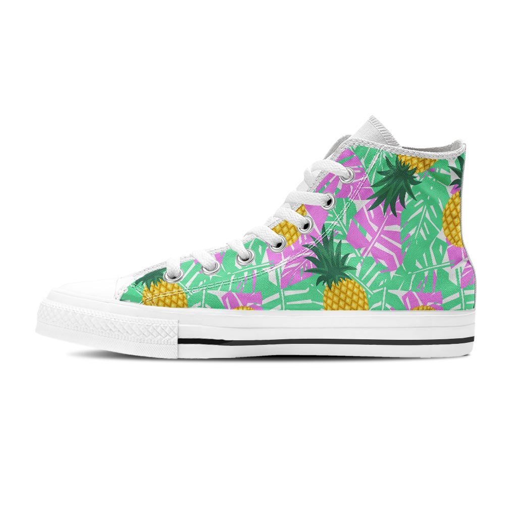 Pineapple Print Women's High Top Shoes-grizzshop