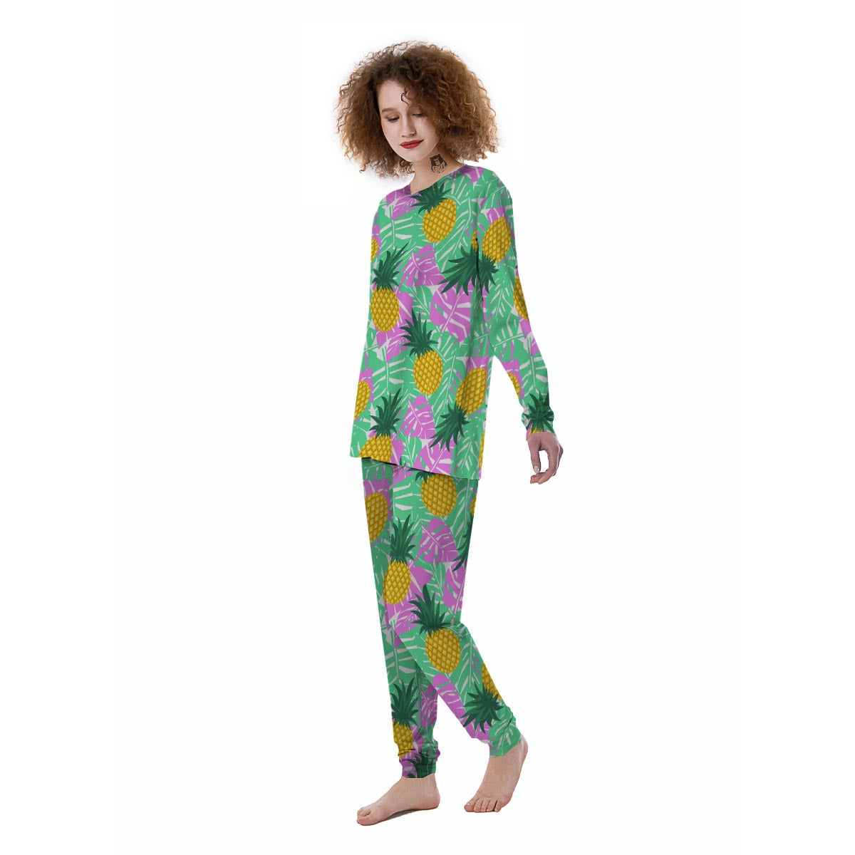 Pineapple Print Women's Pajamas-grizzshop