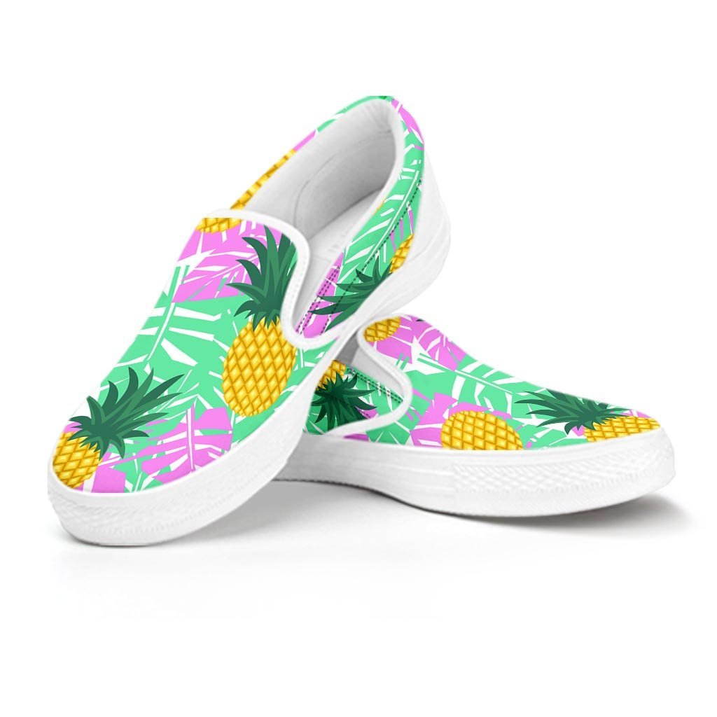 Pineapple Print Women's Slip On Sneakers-grizzshop