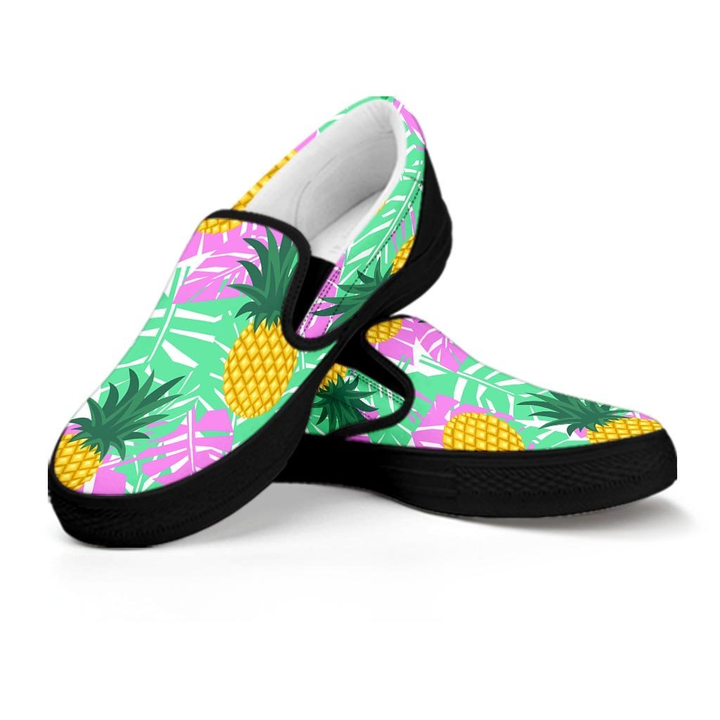 Pineapple Print Women's Slip On Sneakers-grizzshop